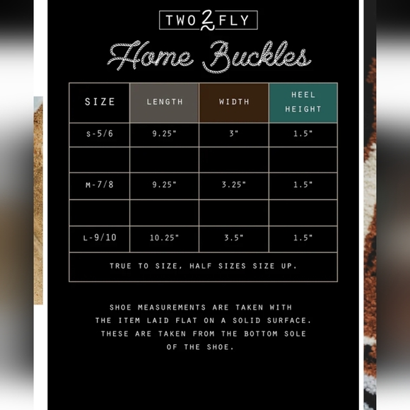 NWT 2 Fly Co. Home Buckles- Saddle Tan Faux Fur Western Slippers in Brown 7/8 - Picture 11 of 11